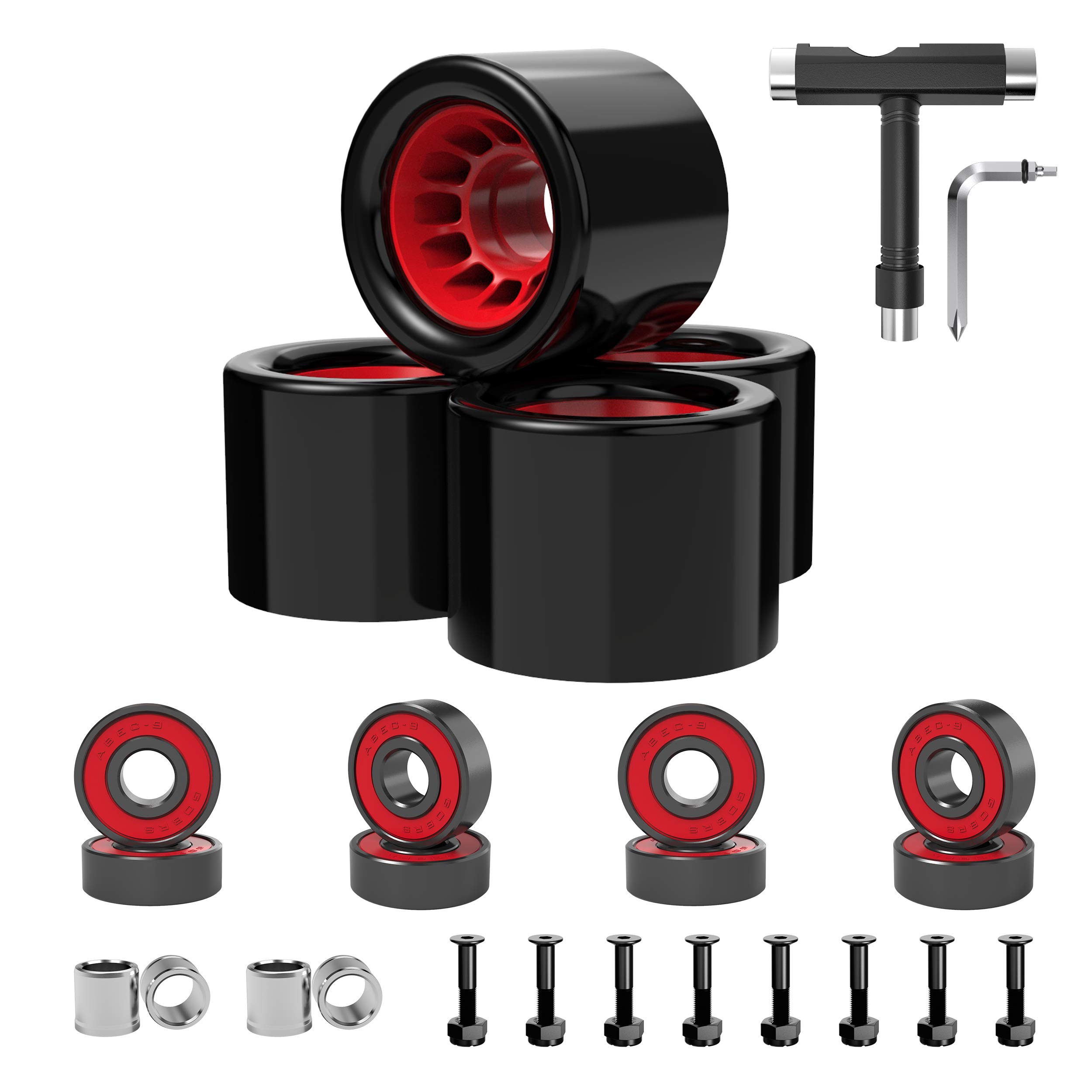 Skateboard Wheels 70mm 60mm 80a with Skateboard T Tool and